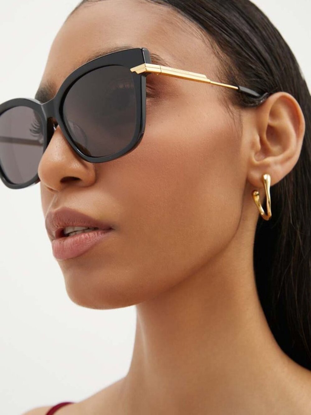NWT BOTTEGA VENETA SUNGLASSES WOMEN BLACK CAT EYE EYEWEAR